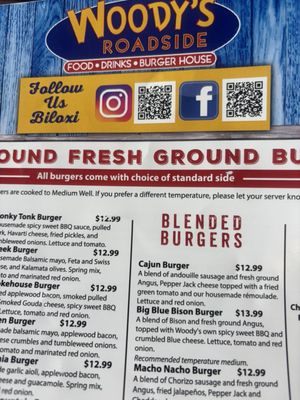 Menu photo 3 Woody's Roadside - Biloxi Biloxi, MS