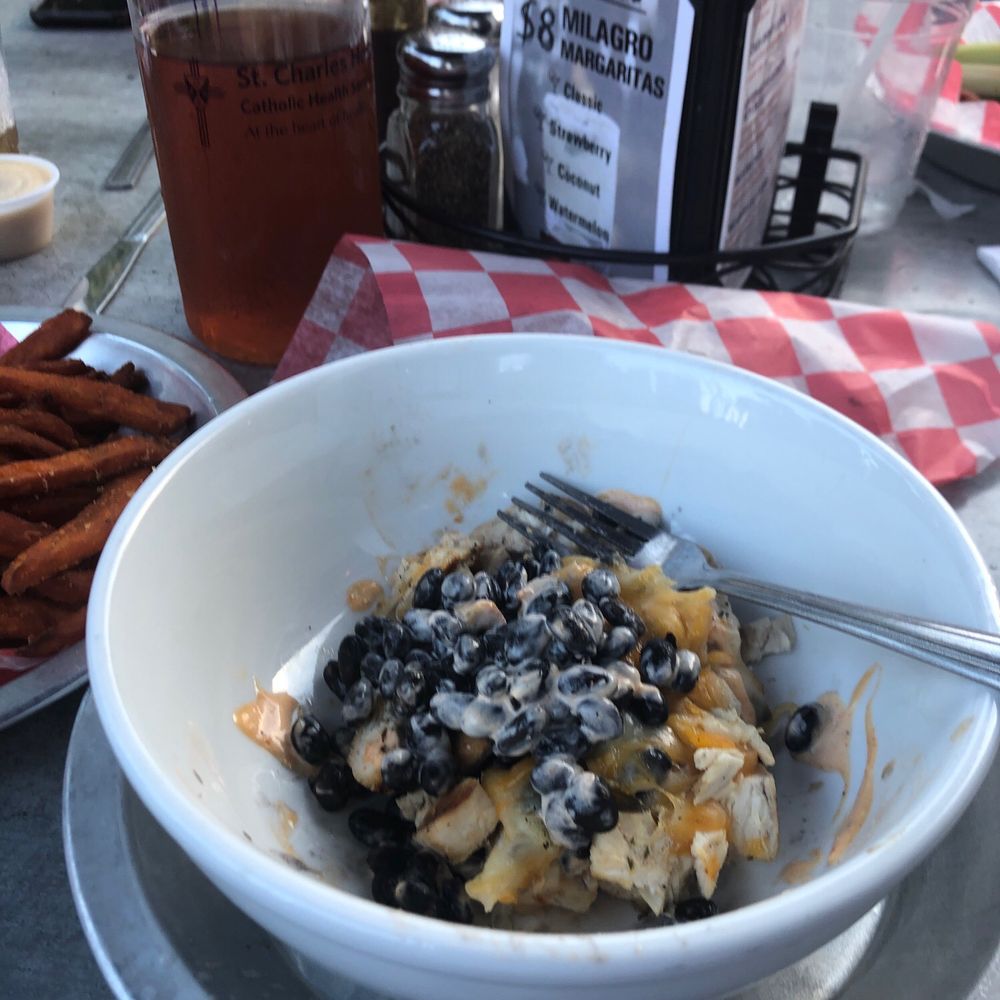 Five Points Cafe - Yum. Chicken burrito bowl. No rice or tortilla - Burgers Near Me - Sayville, New York