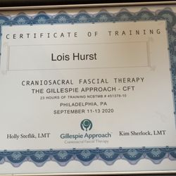 Massage by Lois - CFT can be helpful for headaches, tensions, and is a great addition to treatment for trauma care and injuries.