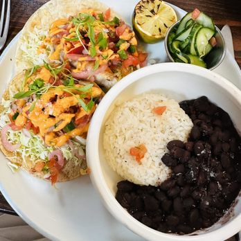 O Sea - Two Grilled Fish Tacos with Rice & Black Beans - Seafood Near Me - Orange, California O Sea - Two Grilled Fish Tacos with Rice & Black Beans - Seafood Near Me - Orange, California