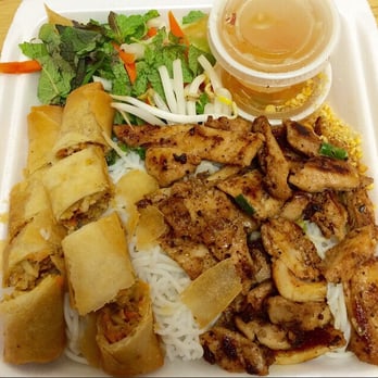 Stadium Pho - BBQ chicken and spring rolls plate $9.50 - Vietnamese Near Me - Honolulu, Hawaii Stadium Pho - BBQ chicken and spring rolls plate $9.50 - Vietnamese Near Me - Honolulu, Hawaii