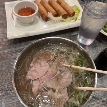 Pho-Ology - Rare Filet Mignon Pho and shrimp and pork egg rolls - Vietnamese Near Me - Whittier, California Pho-Ology - Rare Filet Mignon Pho and shrimp and pork egg rolls - Vietnamese Near Me - Whittier, California