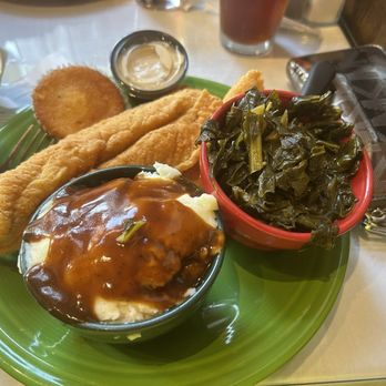 Mama J's Kitchen - Catfish (2 piece) Collard Greens Mashed Potatoes with gravy - Soul Food Near Me - Richmond, Virginia