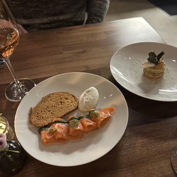 Backbone - Whiskey smoked salmon and uni waffle - New American Near Me - Glendale, California Backbone - Whiskey smoked salmon and uni waffle - New American Near Me - Glendale, California