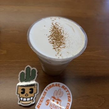 Calaca Coffee - banana cream top with xoco latte - Cafes Near Me - Crockett, California