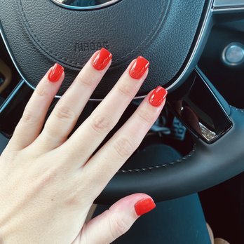 Adorn Nails and Spa - Red nails #599 dip powder - Nail Salons Near Me - Cedar Park, Texas