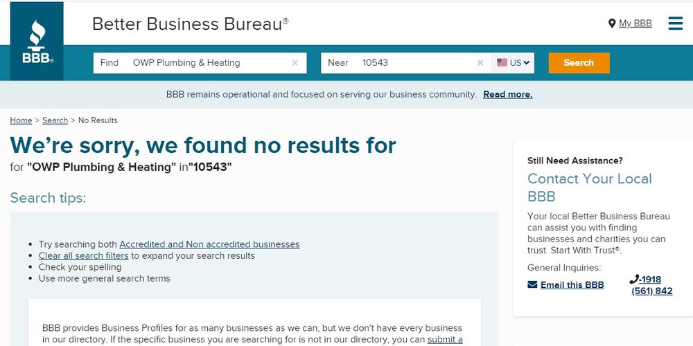 Slide of OWP Plumbing and Heating