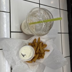Palace Playland - Clam strips with tartar sauce and rootbeer float