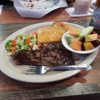 Brandon's Diner - Steak, vegetables, fruit, and cheese toast - Diners Near Me - Moreno Valley, California