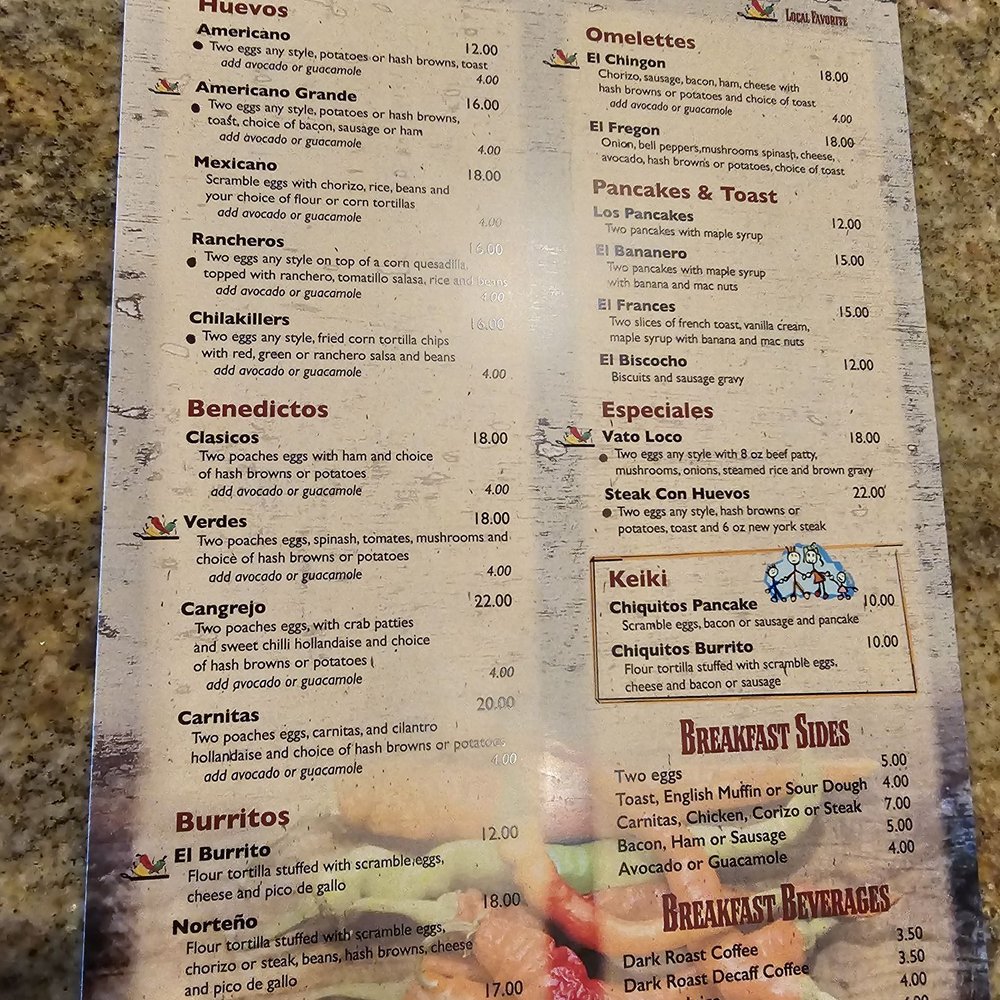 Roasted Chiles - Breakfast menu. - Mexican Near Me - Kihei, Hawaii Roasted Chiles - Breakfast menu. - Mexican Near Me - Kihei, Hawaii