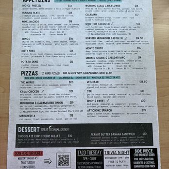 Bay Hill Tavern - Menu - American Near Me - San Diego, California