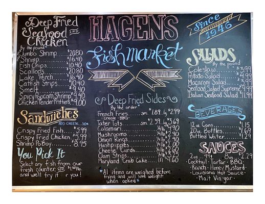 Menu photo 3 Hagen's Fish Market Chicago, IL