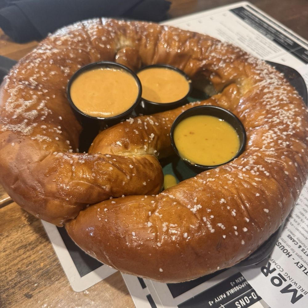 More Brewing - Giant pretzel with dipping sauces - Breweries Near Me - Huntley, Illinois More Brewing - Giant pretzel with dipping sauces - Breweries Near Me - Huntley, Illinois