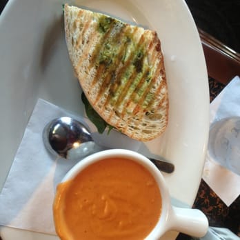 Baker's Crust - Roasted tomato and mozzarella panini with tomato soup - Breakfast & Brunch Near Me - Richmond, Virginia Baker's Crust - Roasted tomato and mozzarella panini with tomato soup - Breakfast & Brunch Near Me - Richmond, Virginia