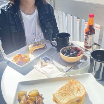 The Spot - A panini breakfast sandwich and a chia pudding - Creperies Near Me - Cambria, California