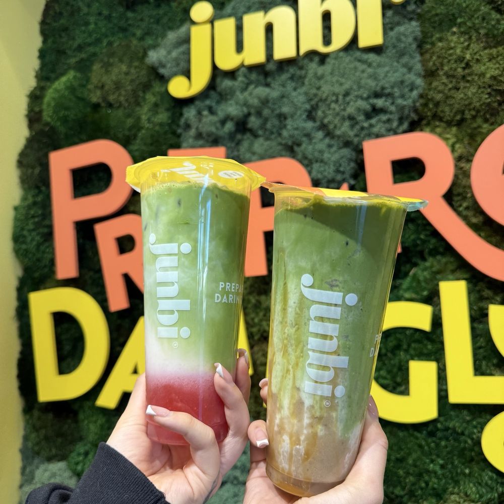 Junbi Matcha & Tea - Strawberry matcha latte and sea salt caramel banana matcha latte - Bubble Tea Near Me - Livermore, California Junbi Matcha & Tea - Strawberry matcha latte and sea salt caramel banana matcha latte - Bubble Tea Near Me - Livermore, California