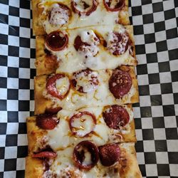 Flatbread pepperoni pizza.
