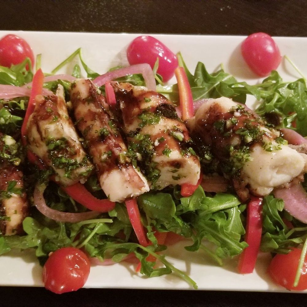 Rustica Lounge Bar & Restaurant - Grilled octopus with arugula salad ($17.95) - Italian Near Me - Cliffside Park, New Jersey Rustica Lounge Bar & Restaurant - Grilled octopus with arugula salad ($17.95) - Italian Near Me - Cliffside Park, New Jersey