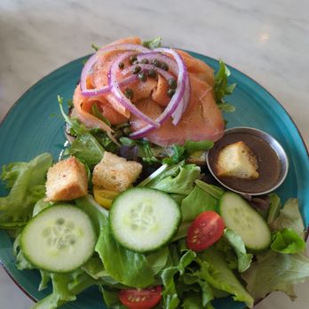 Leafs and Grounds - Salmon lox toast with greens side - Coffee & Tea Near Me - Las Vegas, Nevada Leafs and Grounds - Salmon lox toast with greens side - Coffee & Tea Near Me - Las Vegas, Nevada