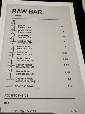 Menu photo 2 Row 34 - Cambridge Cambridge, MA