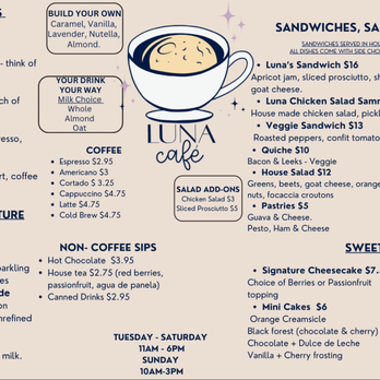 Luna Café - menu - Cafes Near Me - Simpsonville, South Carolina Luna Café - menu - Cafes Near Me - Simpsonville, South Carolina
