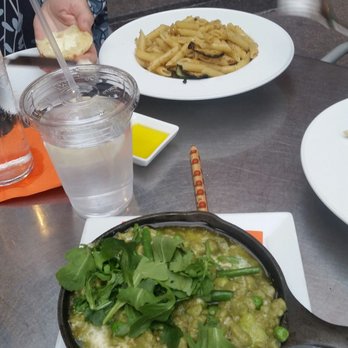 Kafe Leopold - Zucchini pasta in.back, spinach dumplings in the foreground - Austrian Near Me - Washington, DC, District of Columbia