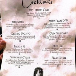Cavern Club - Menu