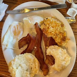 Biscuit, Eggs, Thick-Sliced Bacon, Hashbrown Casserole Biscuit, Eggs, Thick-Sliced Bacon, Hashbrown Casserole