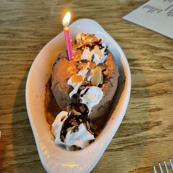 Mint Steakhouse - My "baked potato" dessert - it was actually such a tasty Oreo cookie ice cream / chocolate dessert - Steakhouses Near Me - Silverthorne, Colorado