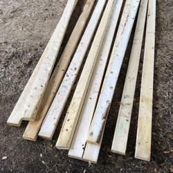 Craggs DO It Best Lumber - Cracked, beat and bark but reasonably straight.