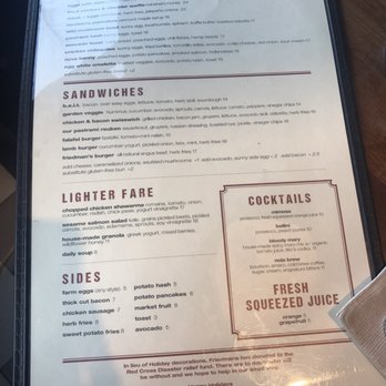 Friedman's - New Year's Day menu - Breakfast & Brunch Near Me - New York, New York Friedman's - New Year's Day menu - Breakfast & Brunch Near Me - New York, New York