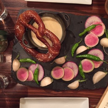 Wrecking Bar Brewpub - Fondue with extra veggies for only $1. Did not love the cheese but loved the veggies - Brewpubs Near Me - Atlanta, Georgia