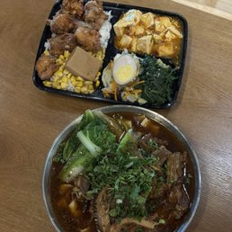 Bento box & Taiwanese beef noodle soup Bento box & Taiwanese beef noodle soup