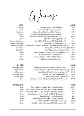 Menu photo 4 Velvet Room Park City, UT