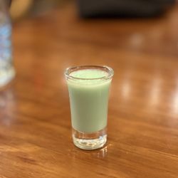 La Pata Gorda - Complimentary mini vodka/mint/milk shot in the end