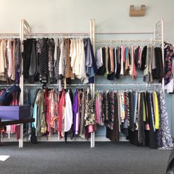 The Ladies Room - Some of the clothes on a rack.