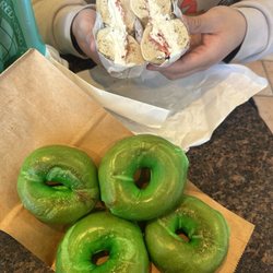 Lynbrook Bagels - Green bagels!
