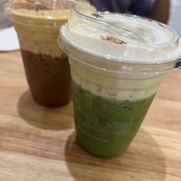 Egg Coffee and Banana Matcha