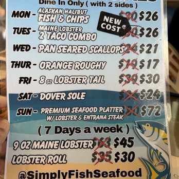 Simply Fish Seafood - The daily specials are a great value - Fish & Chips Near Me - Costa Mesa, California