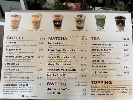 Menu photo 3 Phedi Coffee San Jose, CA