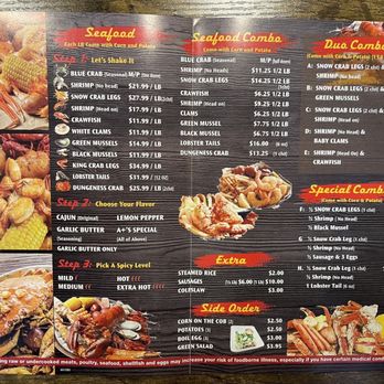 A Crab Seafood - a menu for a seafood restaurant - Seafood Near Me - Brooklyn, New York