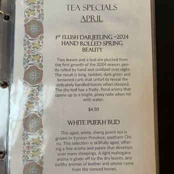 Boulder Dushanbe Teahouse - Tea special of April (white Puerh was good) - Tea Rooms Near Me - Boulder, Colorado
