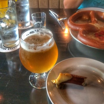 The Whiskey Kitchen - Just some beers with my wife while we fight over the pretzel and beer cheese. It's so mine - Gastropubs Near Me - Virginia Beach, Virginia