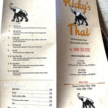 Ricky’s Thai Bernardsville - Menu - Thai Near Me - Bernardsville, New Jersey Ricky’s Thai Bernardsville - Menu - Thai Near Me - Bernardsville, New Jersey