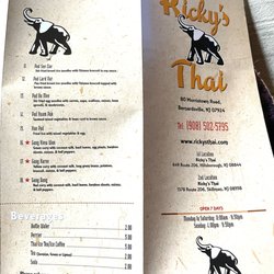 Ricky’s Thai Bernardsville - Menu