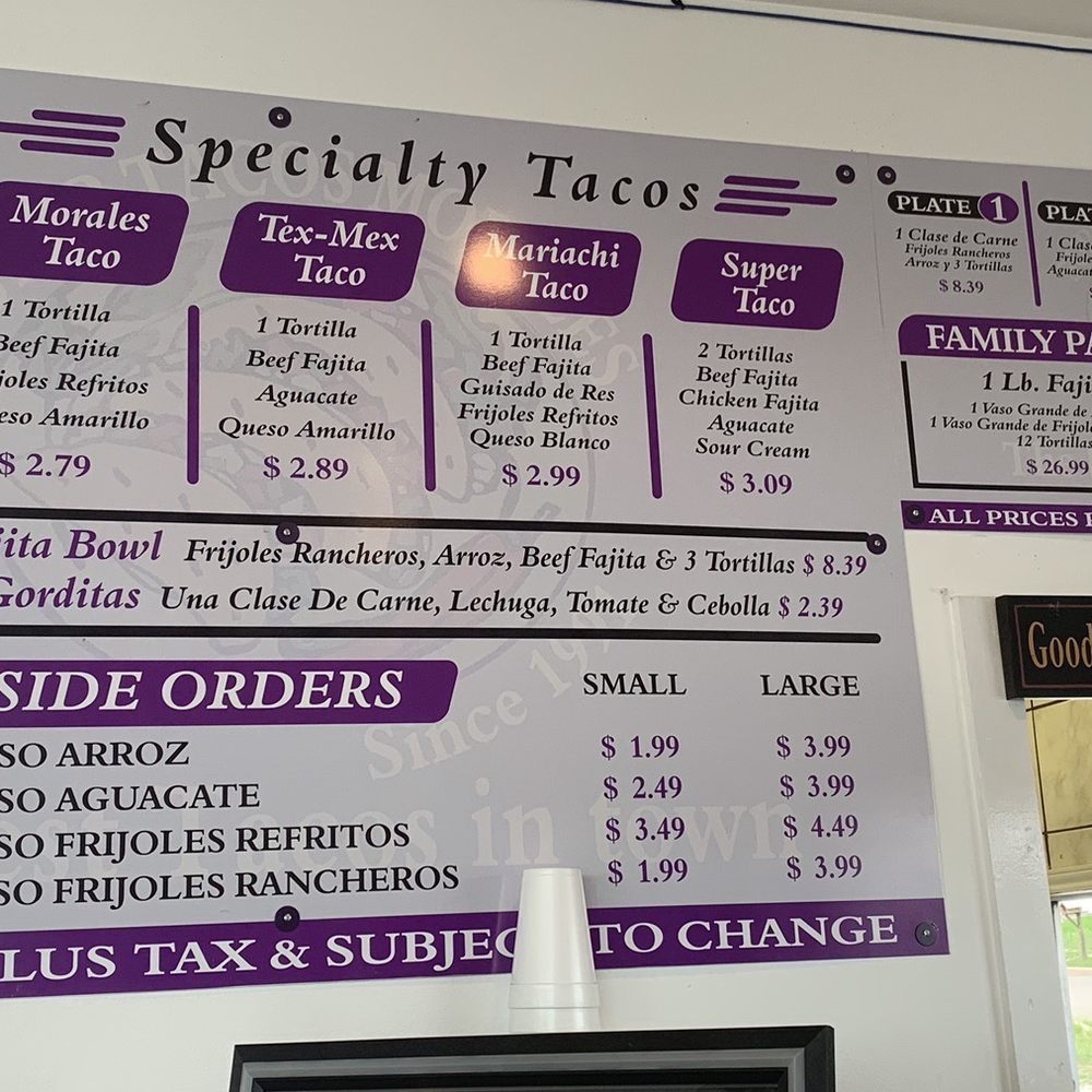 Morales Tacos - Lunch Menu - Mexican Near Me - Eagle Pass, Texas Morales Tacos - Lunch Menu - Mexican Near Me - Eagle Pass, Texas