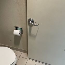 Super 8 by Wyndham Baytown - Stains and damage to door handle area.