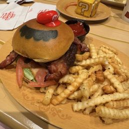 Mario Burger with fries