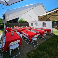 J & A Party Rentals - 20x20 tent with tables and chairs