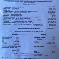 Oasis Cafe and Hotel - Dinner Menu